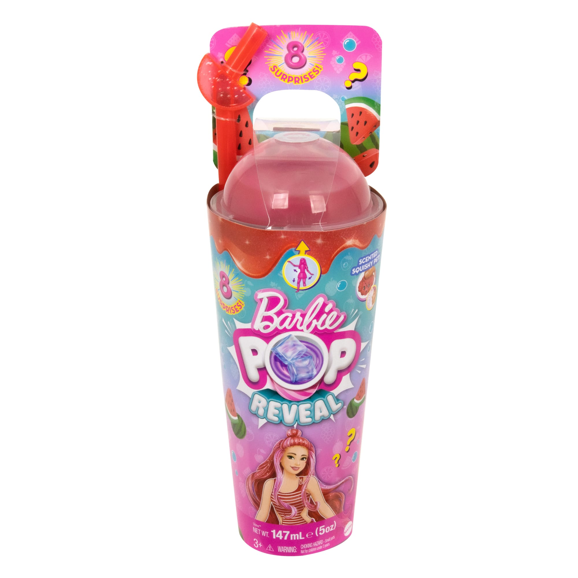 Muñeca Barbie Pop Reveal De La Colección Aroma De Frutas, Incluye Ocho Sorpresas, Entre Las Que Se Incluyen Una Mascota, Slime, Muñecas Perfumadas Y Función De Cambio De Color