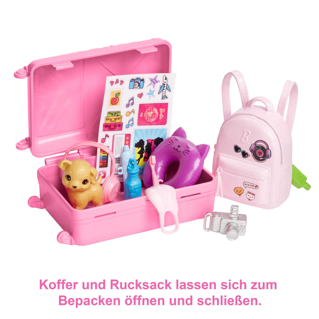 Barbie Reise-Puppe (Blond), Anziehpuppe Mit Hund & Urlaubs-Zubehör