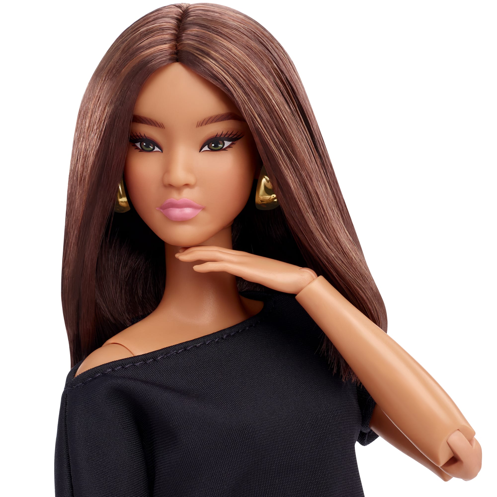 Barbie Basics Collectible Doll, Model 01 With Brunette Hair in Black Dress & Pointed Booties