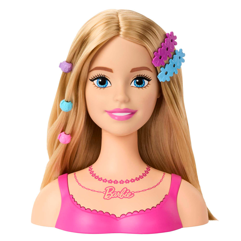 Bambola Barbie Testa Pettinabile, Con Capelli Biondi E 20 Accessori Colorati