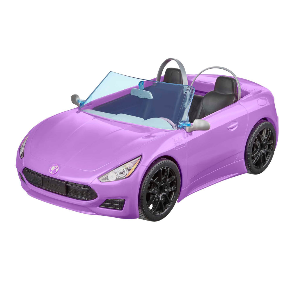 Barbie con descapotable Muñeca rubia con coche de juguete morado para muñecas