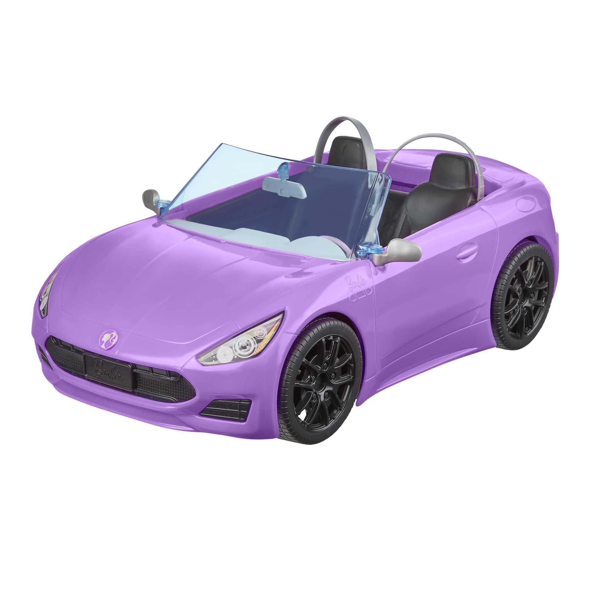 Barbie con descapotable Muñeca rubia con coche de juguete morado para muñecas