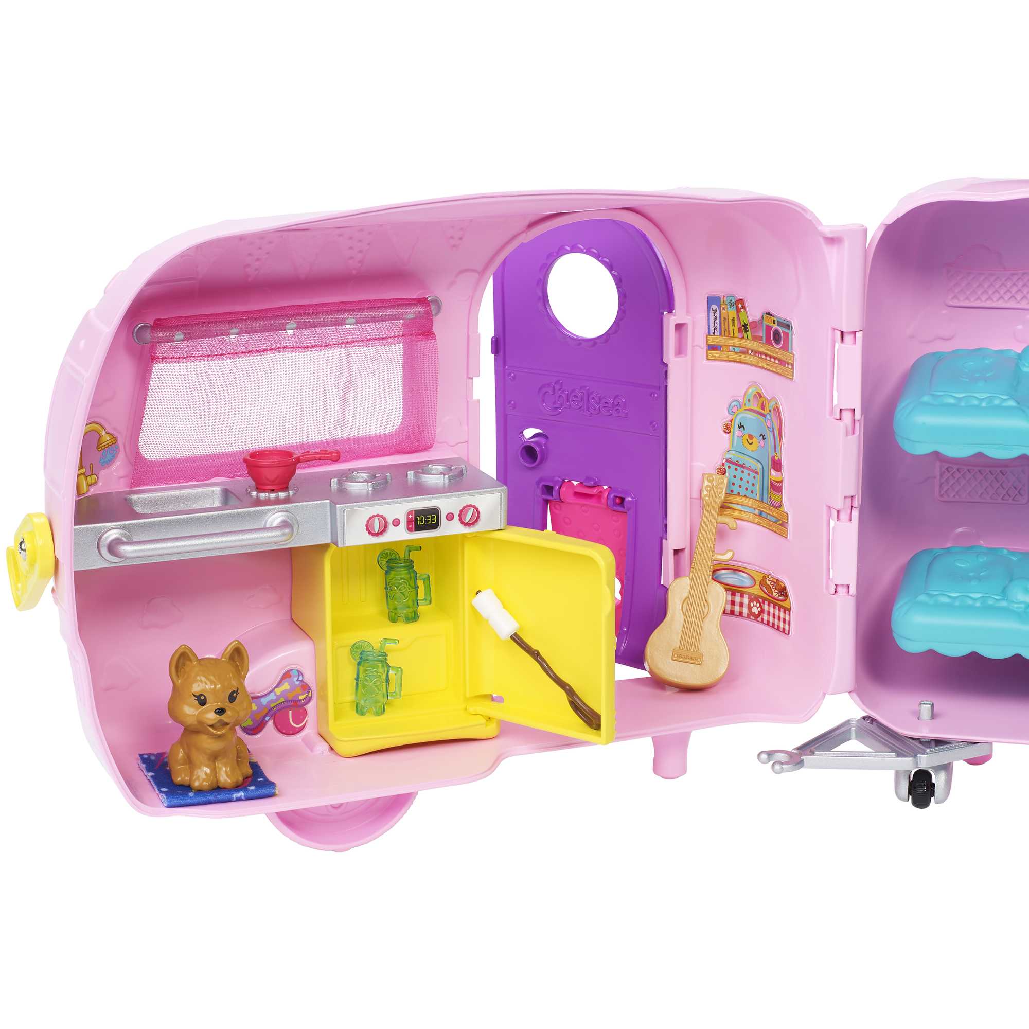 Barbie Club Chelsea Karavanı Oyun Seti, Chelsea'nin Yavru Köpeği Ve Aksesuarlar Fxg90