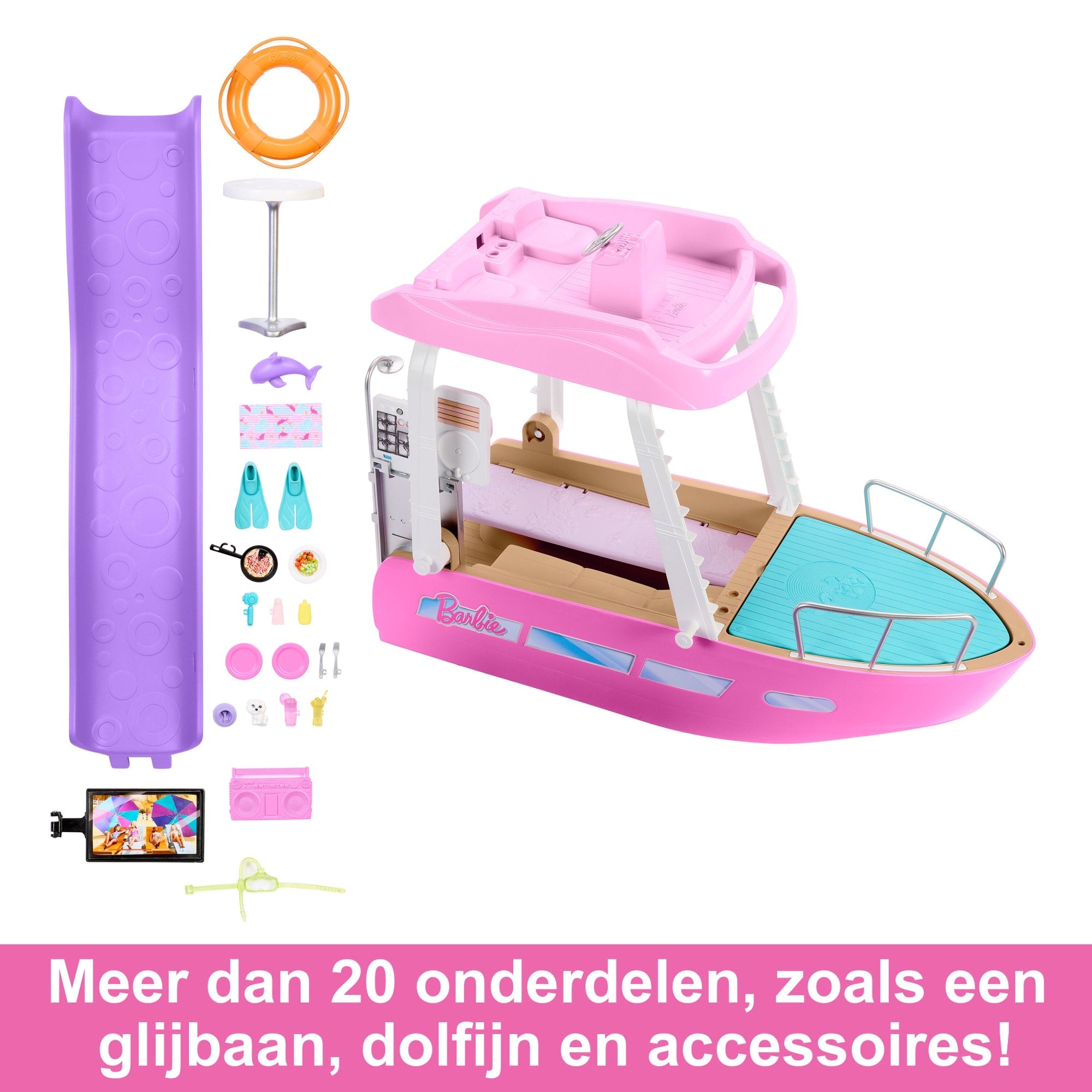 Barbie Boot Met Zwembad En Glijbaan, Droomboot Speelset En Accessoires