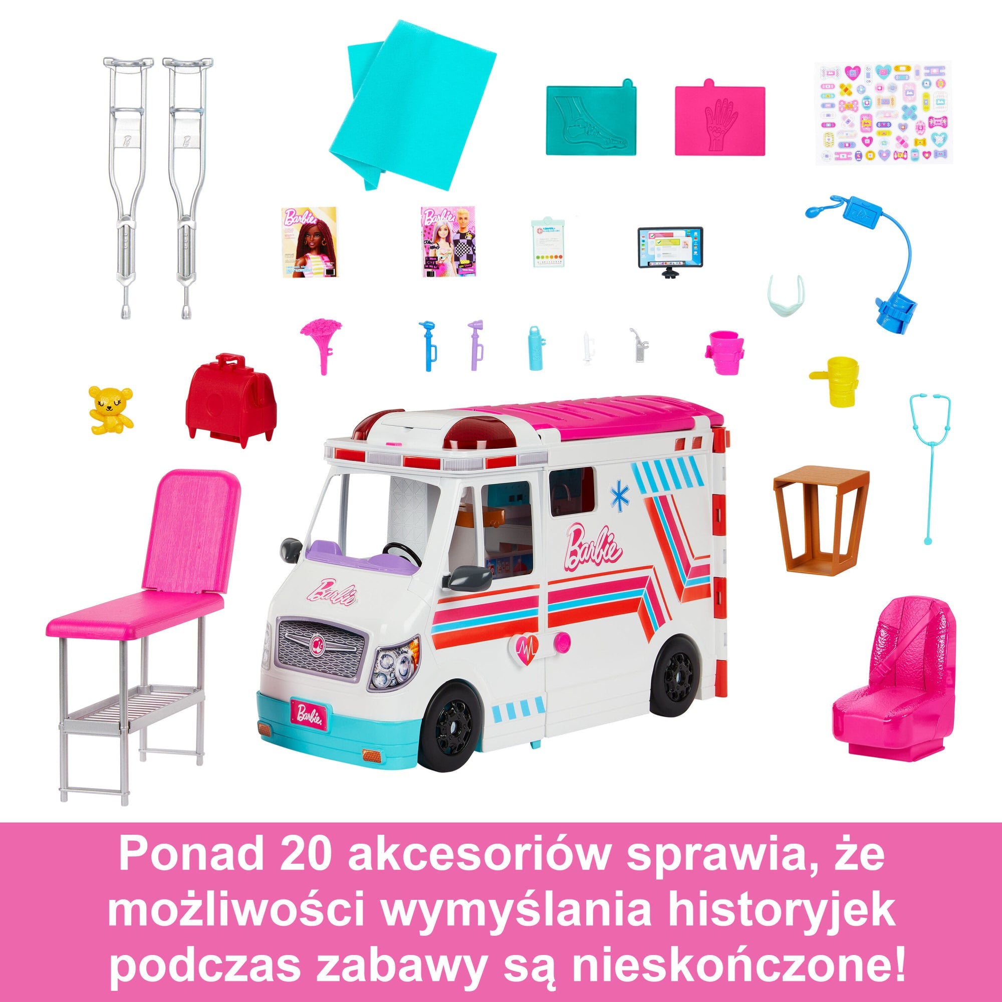 Barbie Karetka Mobilna klinika Zestaw