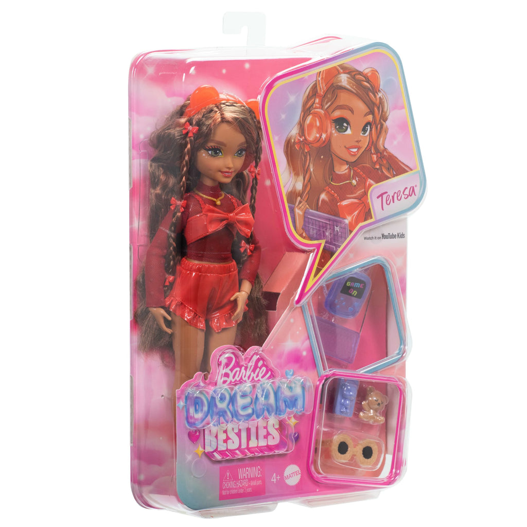 Barbie Dream Besties Teresa, Modepop Met Accessoires Met Videogamethema, 10 Onderdelen