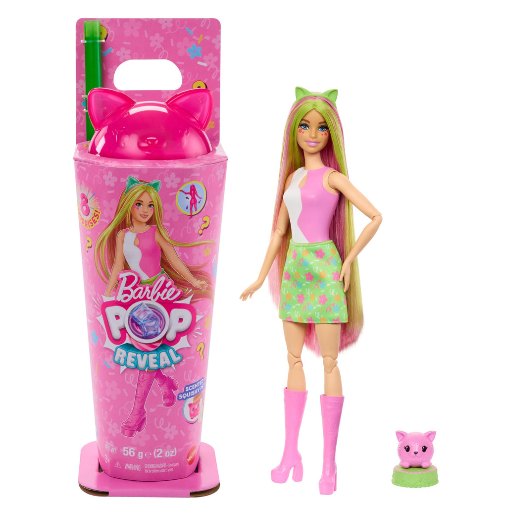 Barbiepop Pop Reveal Milkshake-Reeks Pop En Accessoires, Geurige, Felle Modepop Met Konijn (Stijlen Kunnen Variëren)