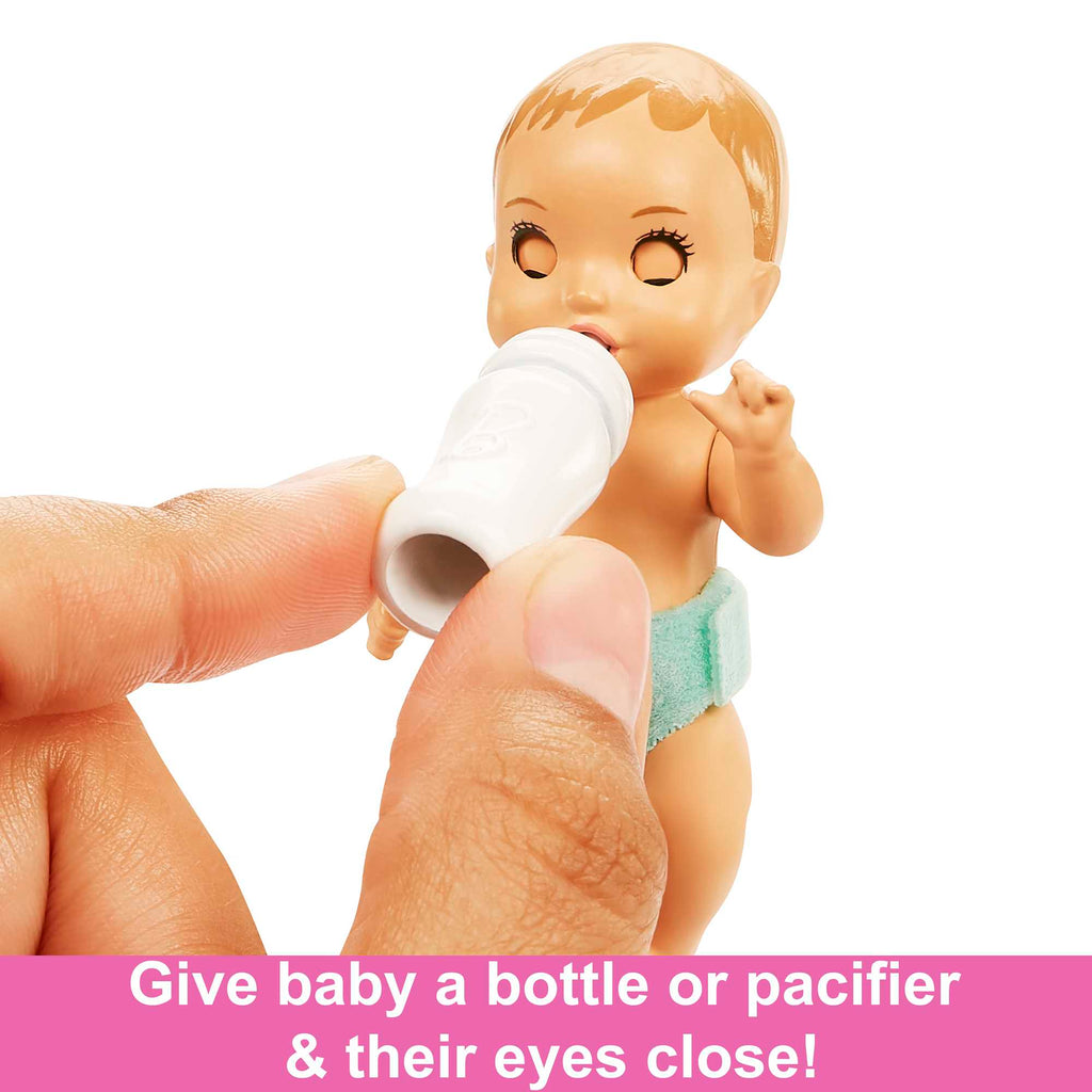 Barbie Skipper Babysitters Playset With Skipper Doll, Baby Doll With Sleepy Eyes, Crib And Accessories