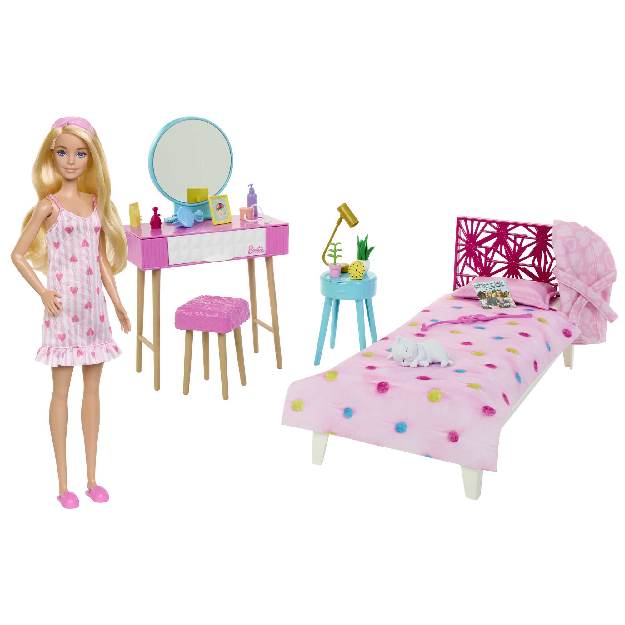 Conjunto De Muñeca Y Dormitorio De Barbie | Muebles De Barbie | Mattel