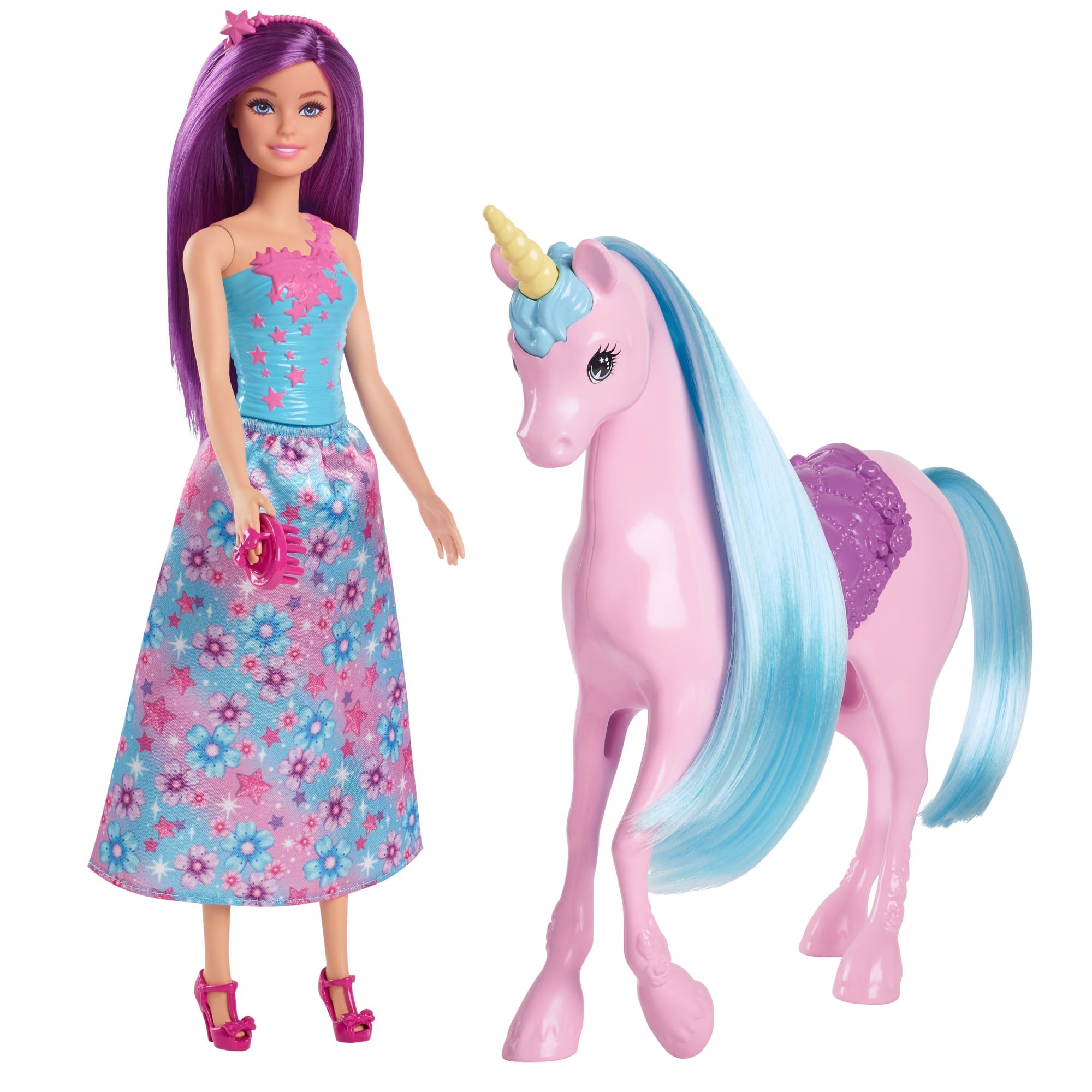 Barbie Büyüleyici Bebek Ve Tek Boynuzlu At Oyuncak Seti, Eyer, Fırça Ve Aksesuarlar