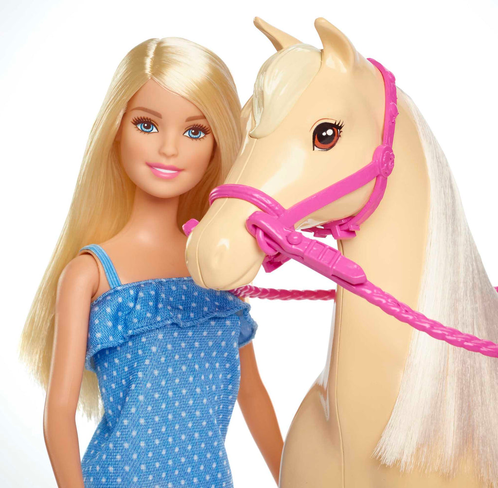 Barbie Lalka Blondynka + Koń podstawowy