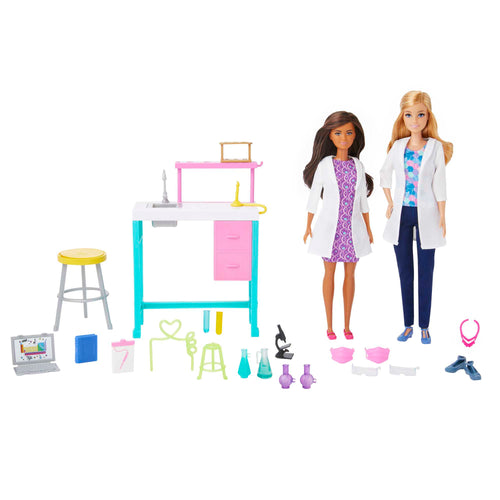 Barbie Bilim Laboratuvarı Oyun Seti, 2 Bebek, Laboratuvar Tezgahı Ve 10'Dan Fazla Aksesuar