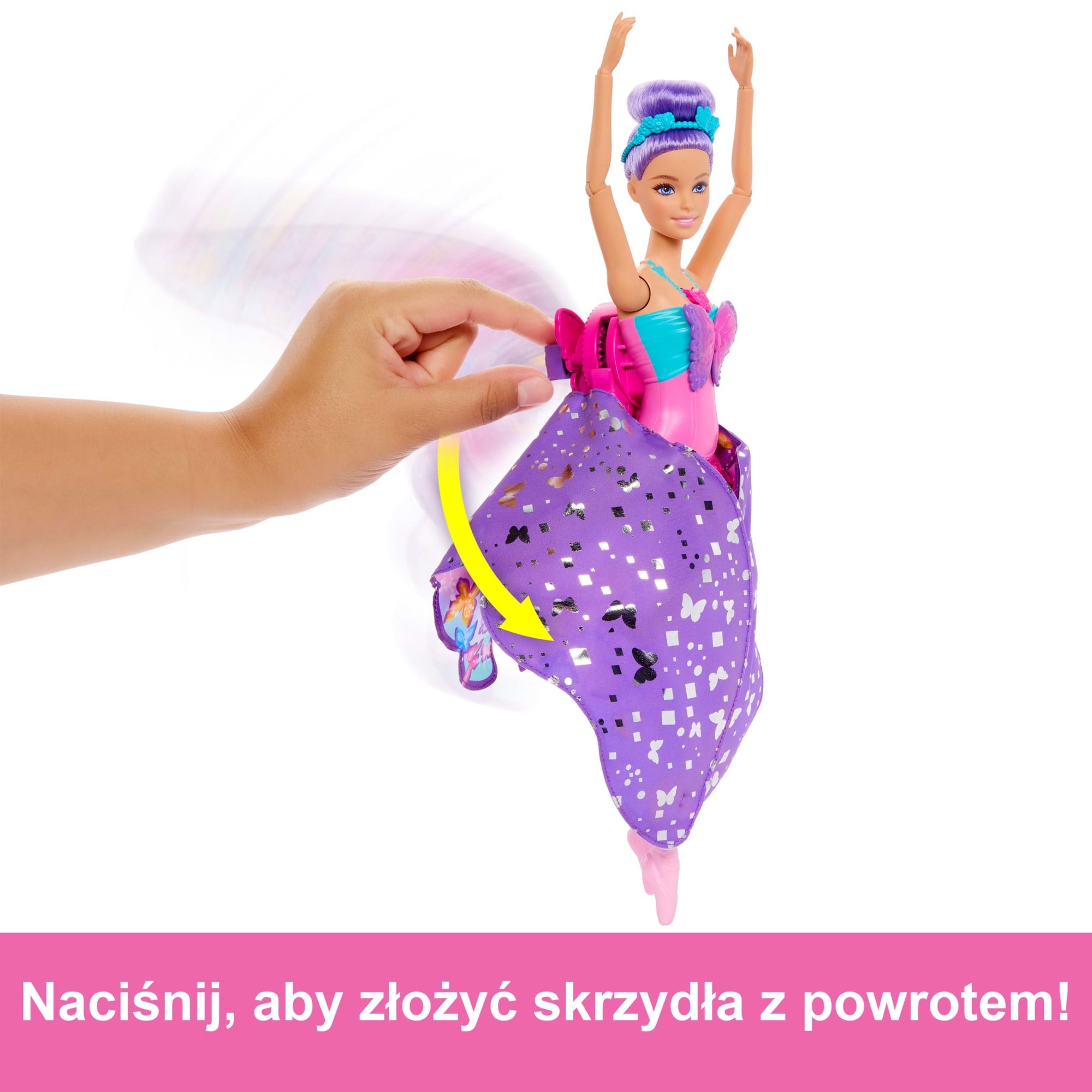 Barbie Motylkowa baletnica 2 w 1 Lalka z magiczną przemianą