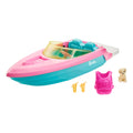 Barbie Boat With Puppy Figurine And Toy Accessories