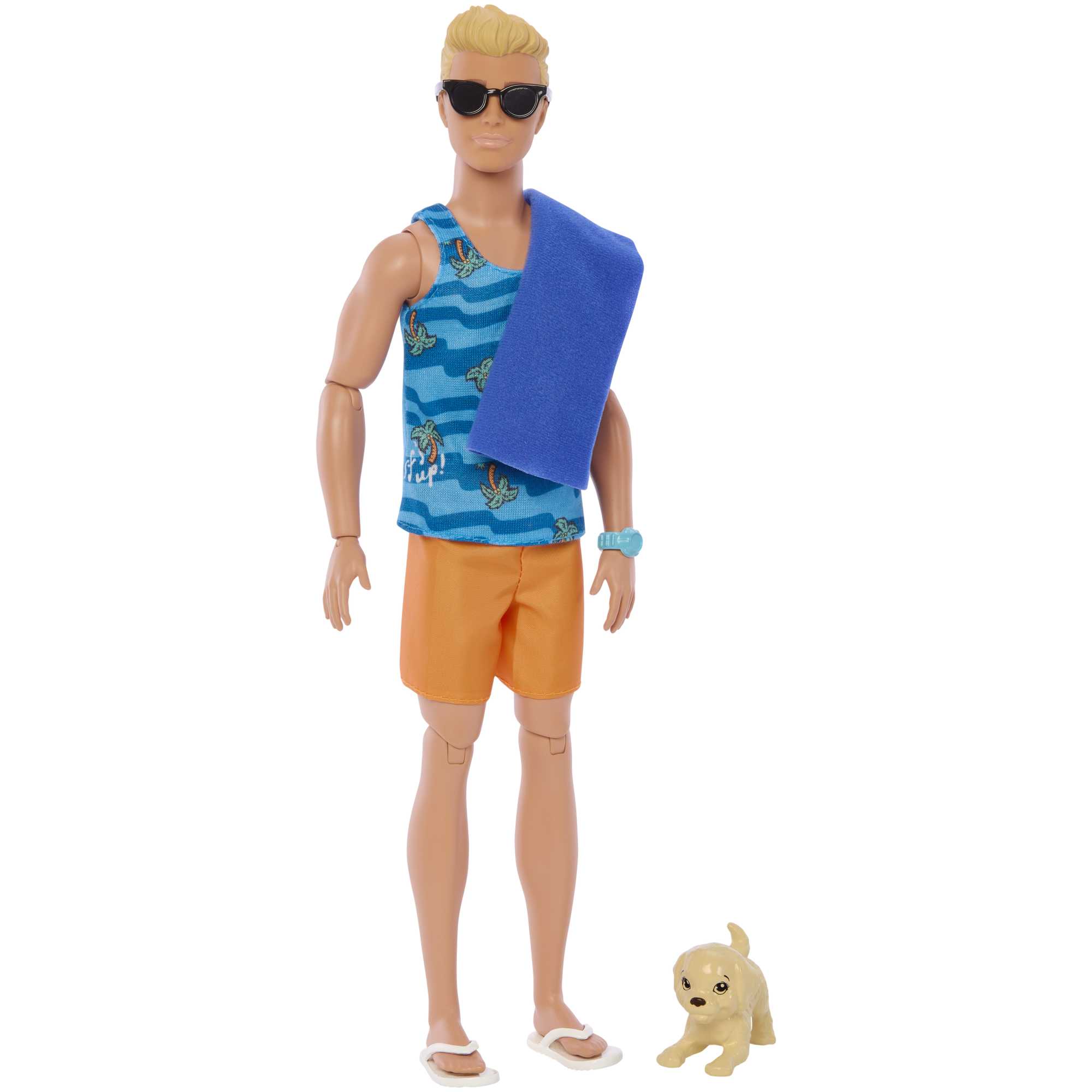 Muñeco Ken Con Tabla De Surf De Barbie, Muñeco Ken Rubio Con Temática Playera Y Puntos De Articulación