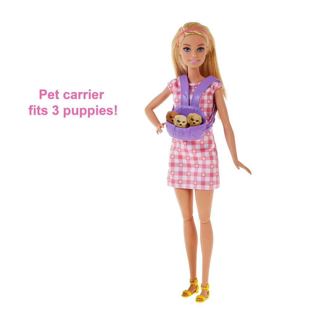 Barbie Newborn Pups Playset With Doll & Animal Toys