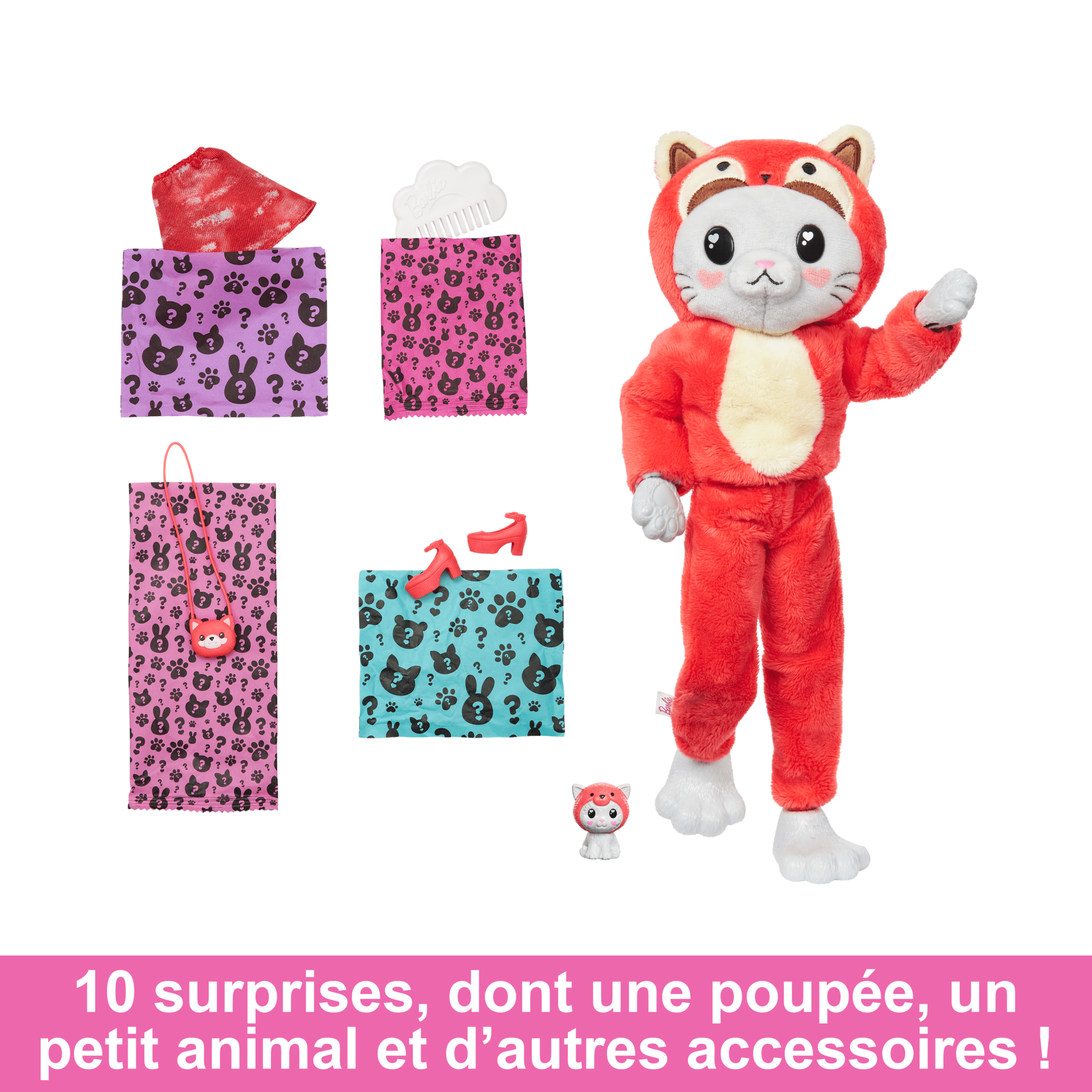 Barbie-Cutie Reveal-Poupée Sur Le Thème Des Costumes, Chaton Panda