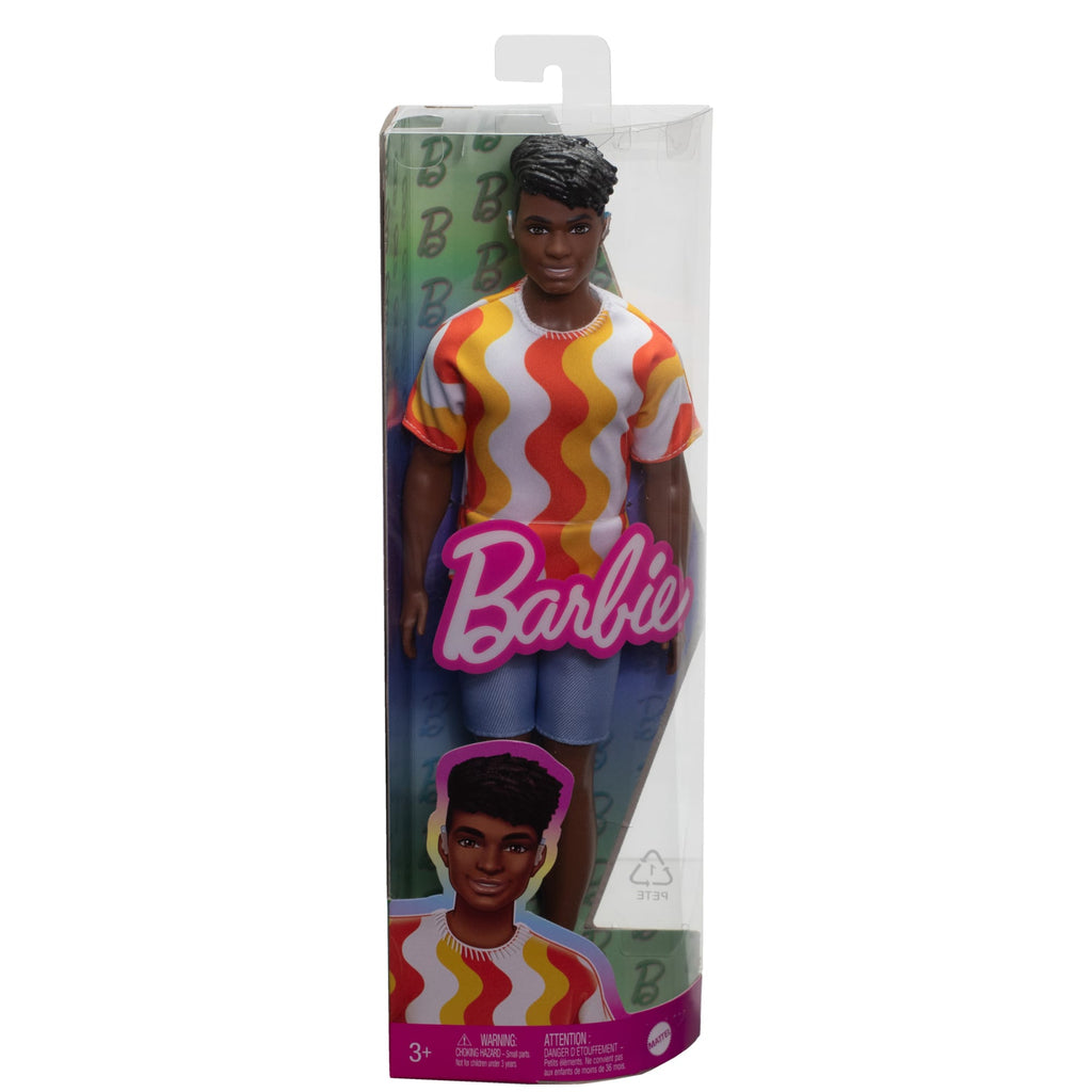 Barbie Fashionistas Ken-Puppe Nr. 220 Mit Hörgeräten, Die Ein Orangefarbenes Shirt Und Plateau-Schuhe Trägt