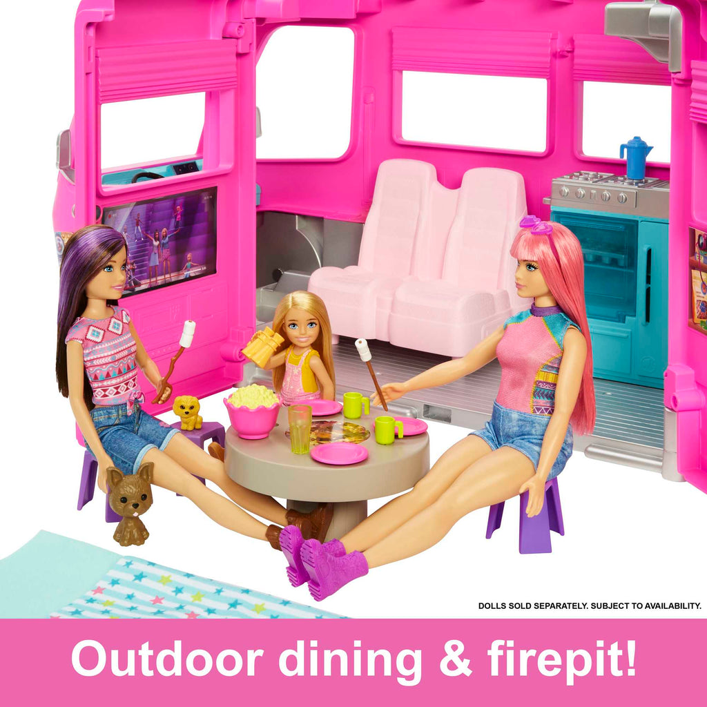 Barbie Camper, Doll Playset With 60 Accessories, 30-Inch Slide, Dream Camper