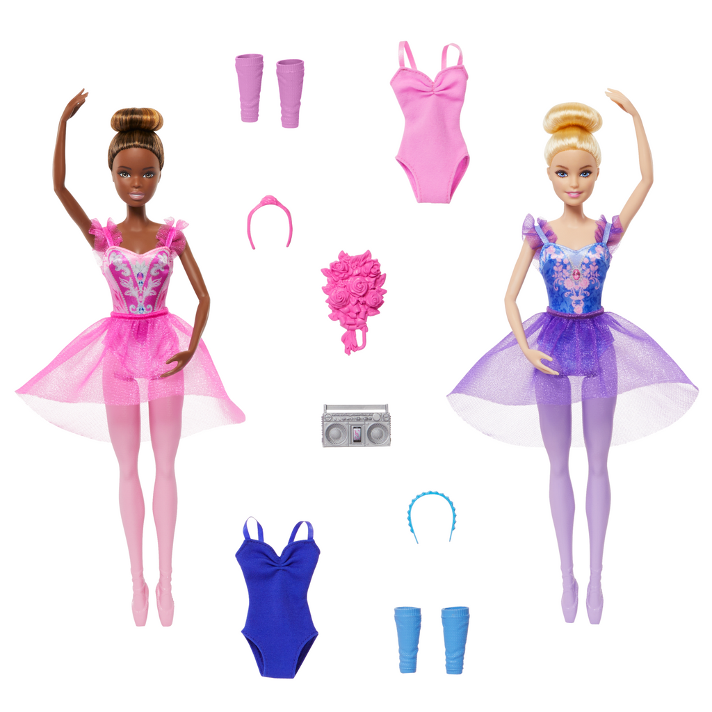 Conjunto Estudio De Ballet De Barbie Con 2 Muñecas De Moda Bailarinas, Un Conjunto De Ropa Adicional Y Accesorios De Baile