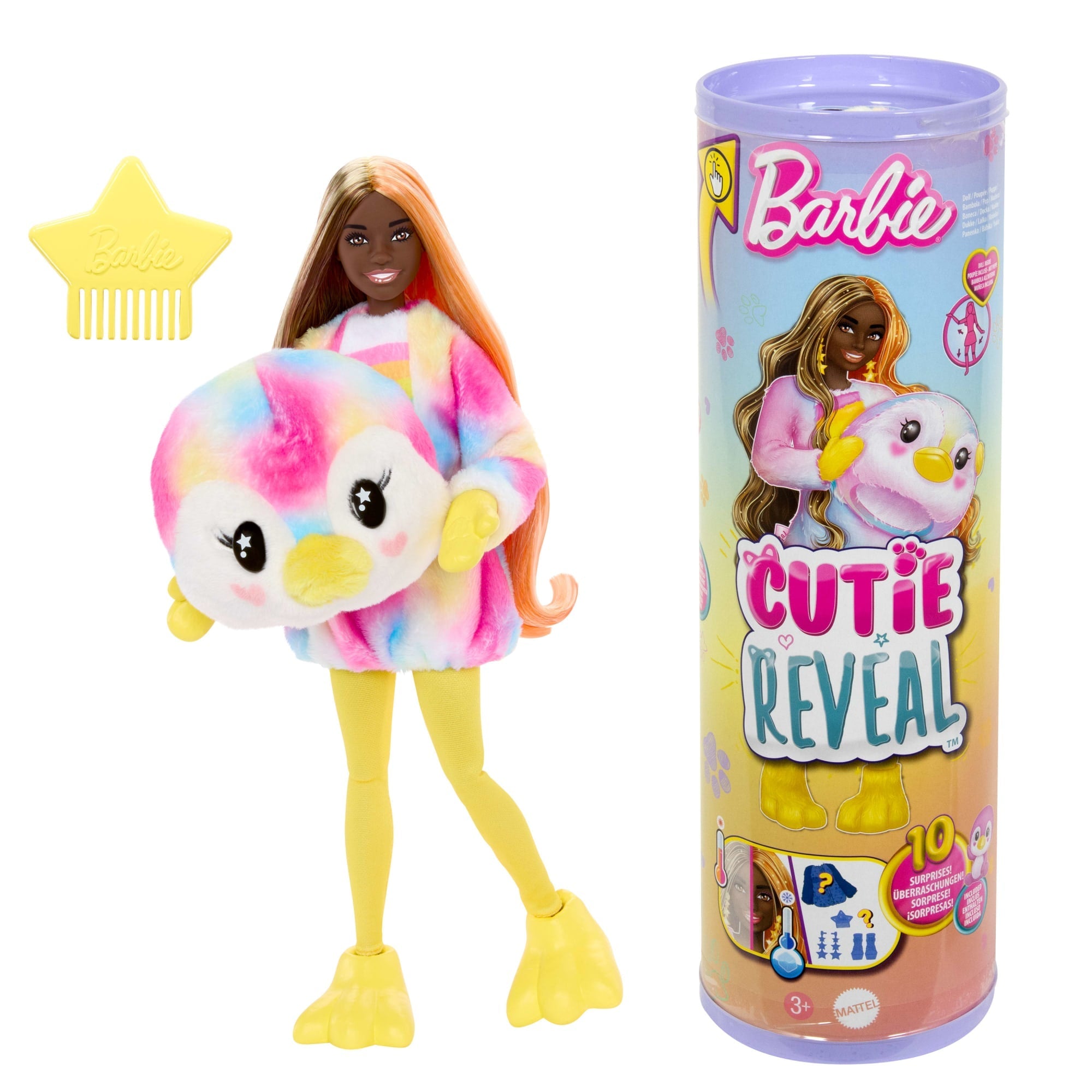 Barbie Cutie Reveal Serie Color Dream, Pinguino, Bambola E Accessori, 10 Sorprese