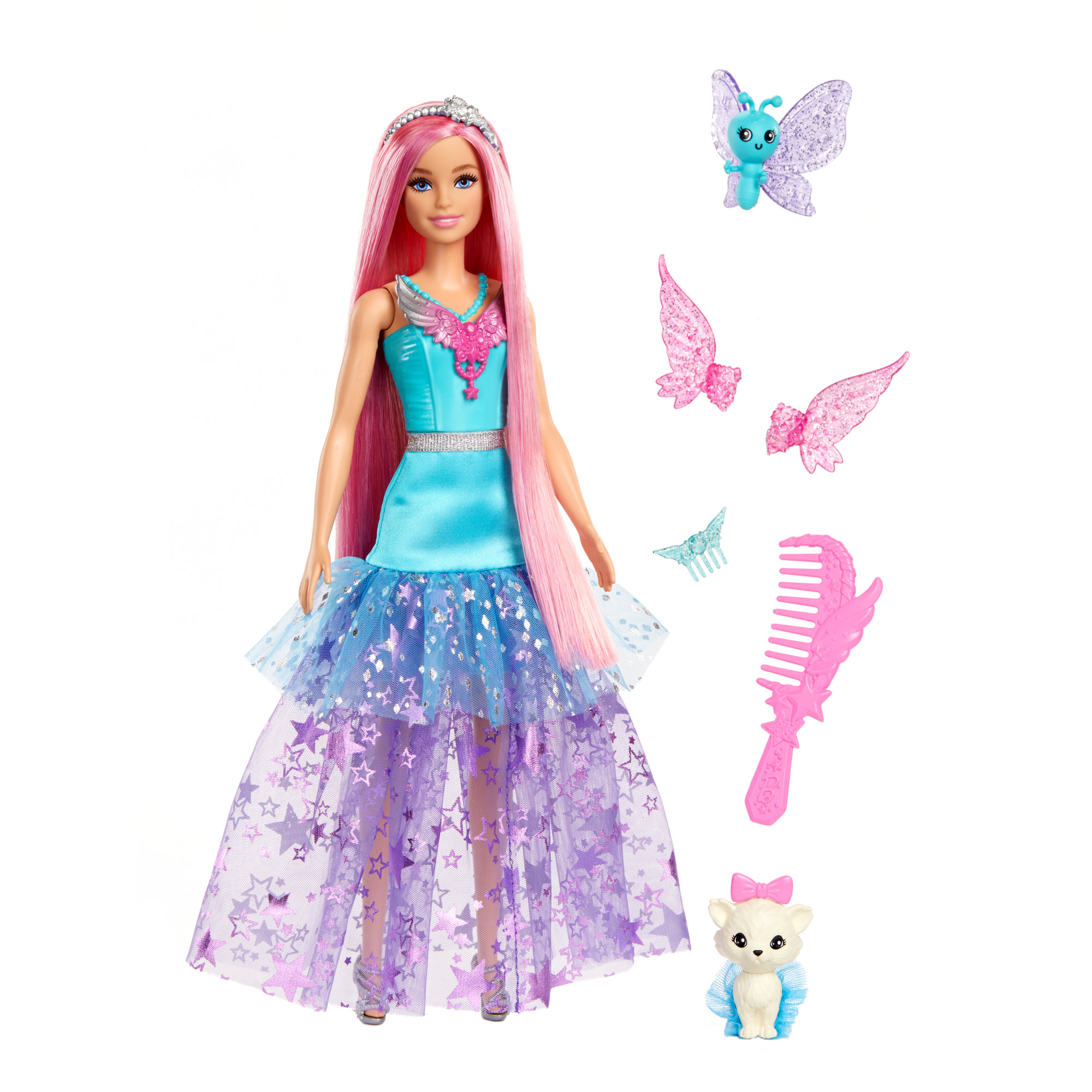 Muñeca Barbie Con DOS Mascotas De Fantasía, Barbie “Malibu” De Barbie A Touch Of Magic