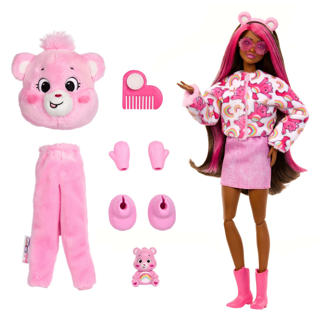 Poupée Barbie Cutie Reveal Bisounours Toucâlin Rose