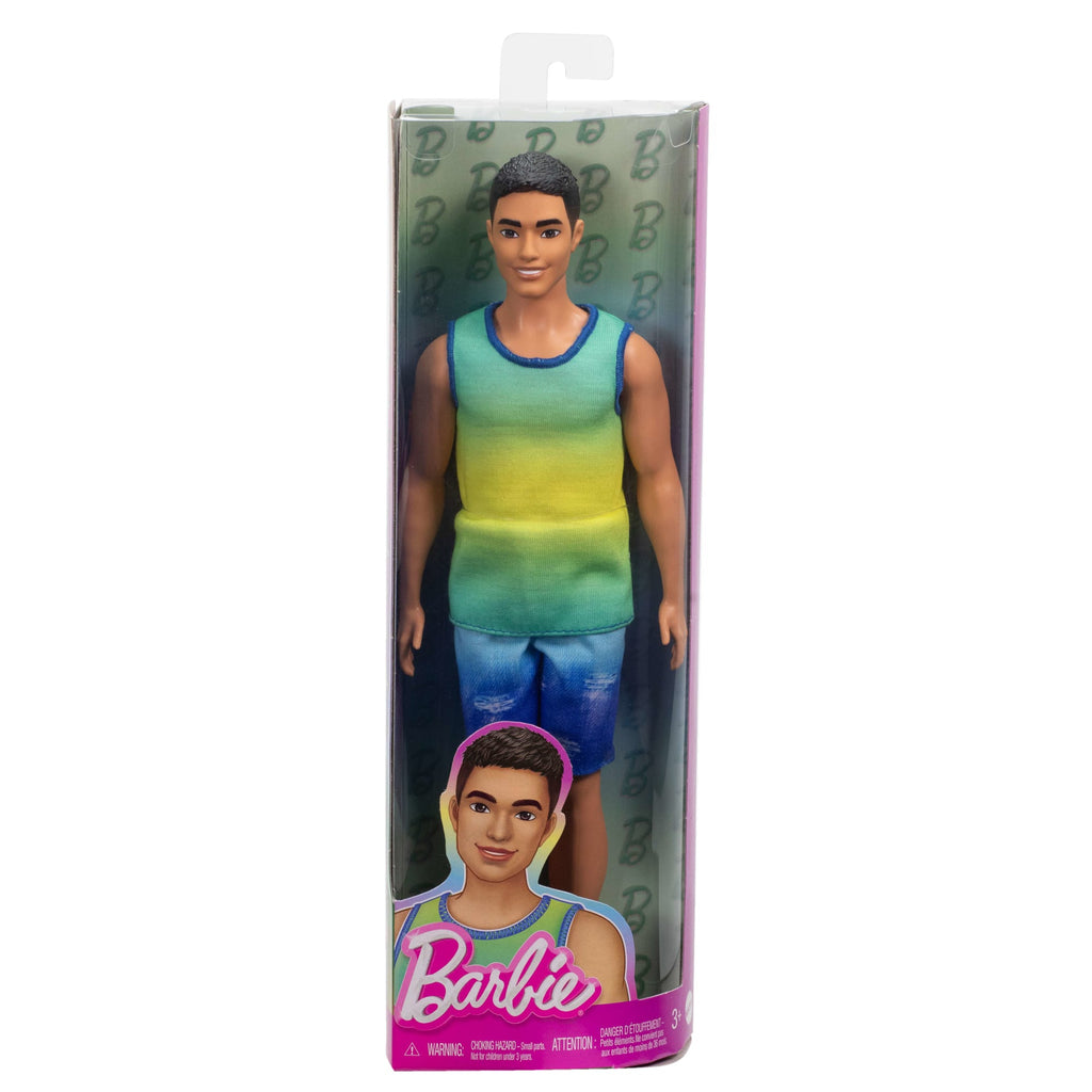 Barbie-Fashionistas-Poupée Ken Avec Débardeur Dégradé Et Short En Jean