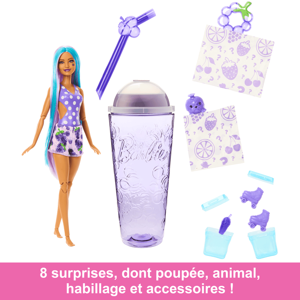 Barbie-Pop Reveal Série Fruit-Poupée Parfum Jus De Raisin Pétillant