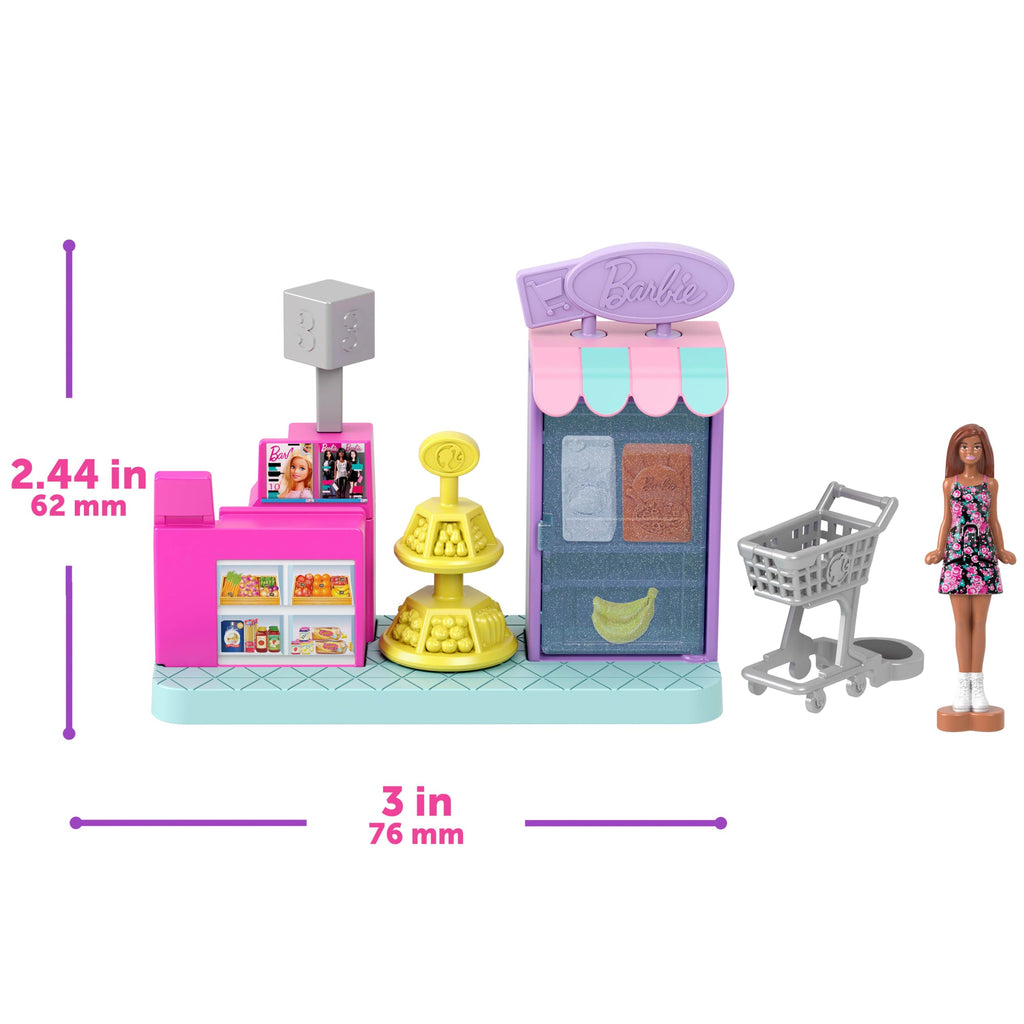 Conjunto De Juego Mini Barbieland De Barbie Con Una Casa Dreamhouse Y 3 Conjuntos De Juego, 4 Muñecas De 3,81Cm, Muebles Y Accesorios