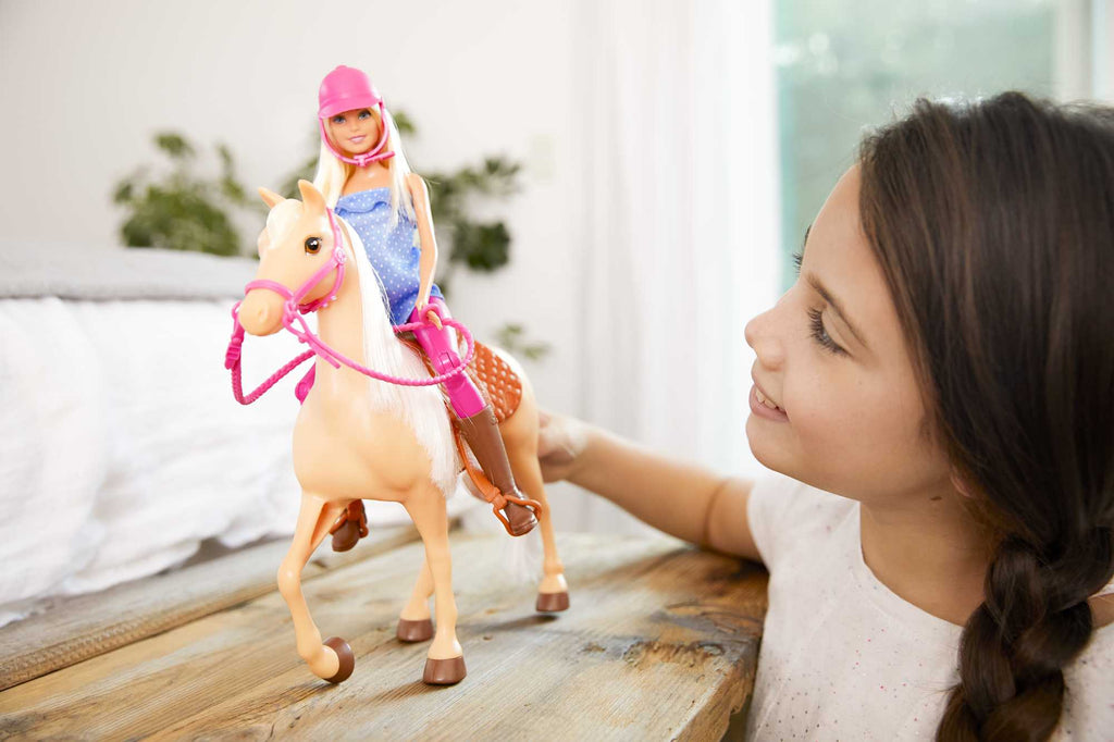 Barbie Lalka Blondynka + Koń podstawowy