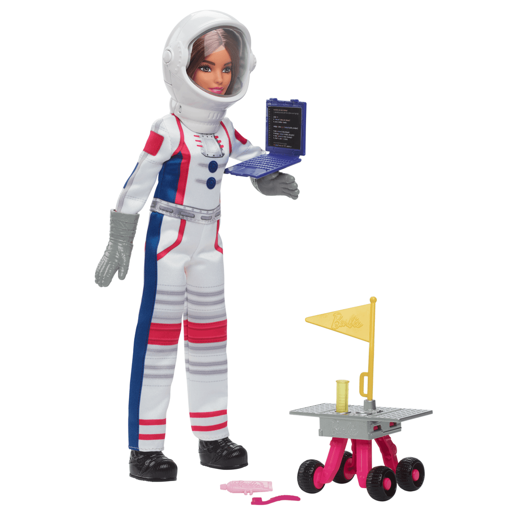 Barbie Deluxe Kariyer Bebek - Astronot, Tekerlekli Keşif Aracı Ve Uzay Kaskı Dahil 10 Aksesuar