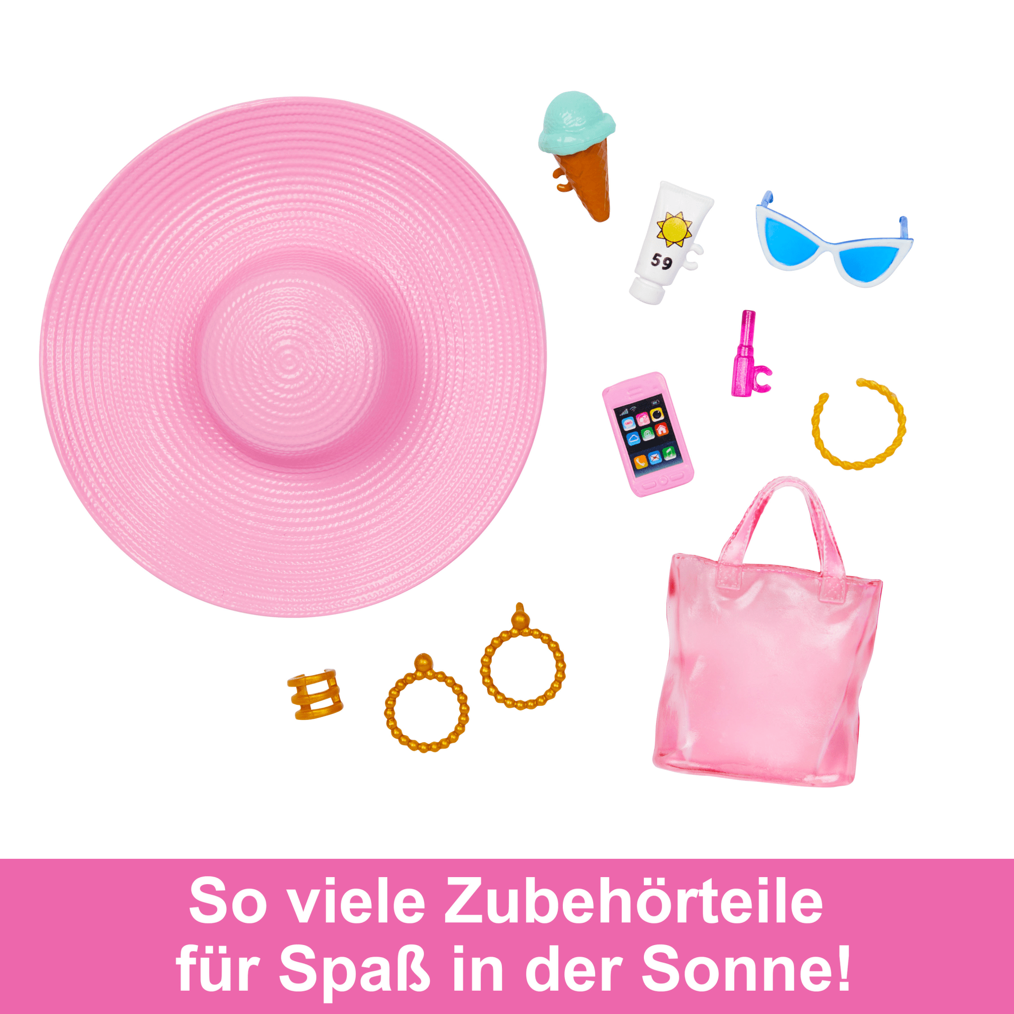 Blonde Barbie-Puppe Mit Badeanzug Und Strand-Accessoires