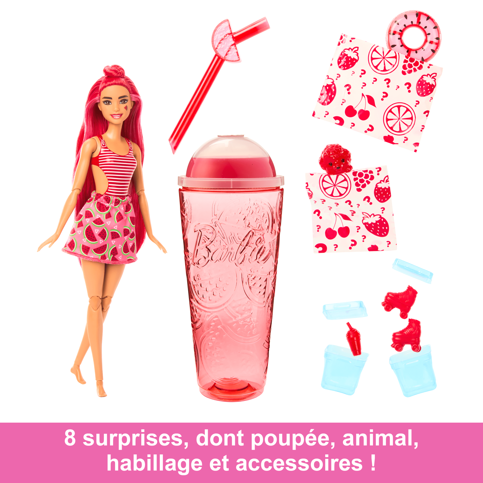 Barbie-Pop Reveal Série Fruit-Poupée Parfum Cocktail À La Pastèque