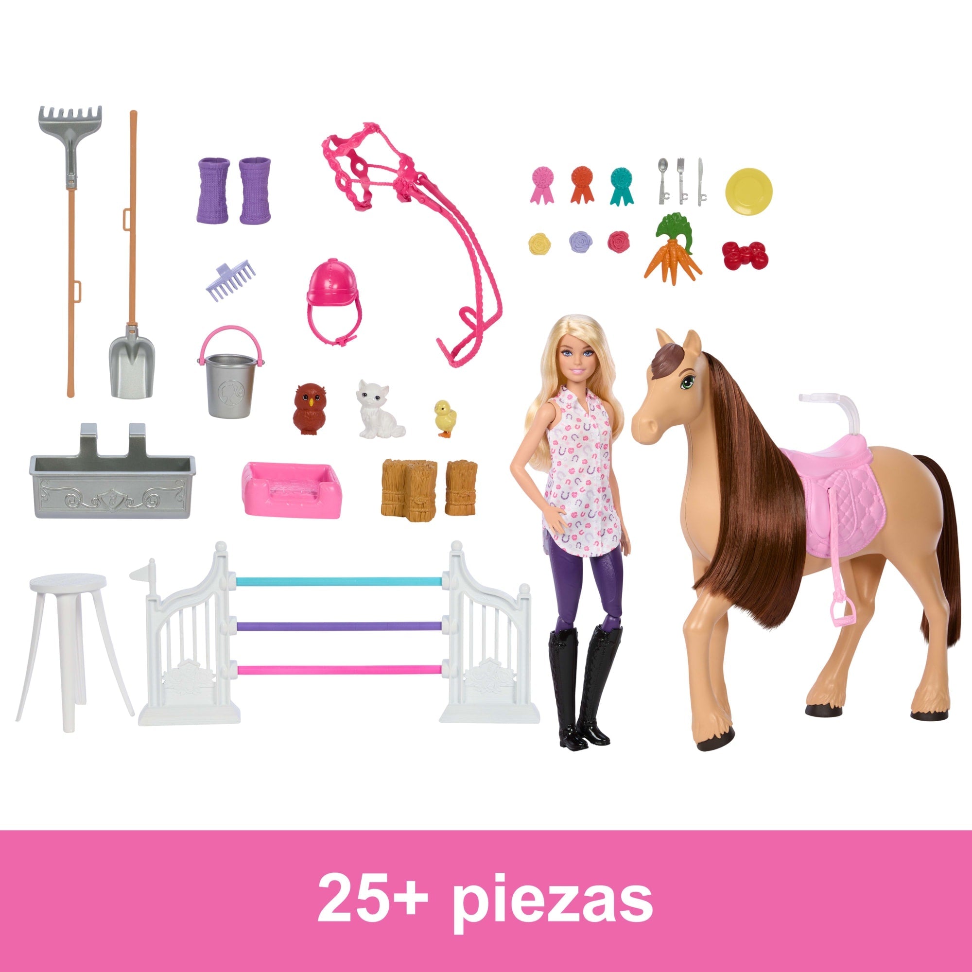 Conjunto De Juego De Establo De “Barbie Mysteries: The Great Horse Chase” Con Muñeca, Caballo De Juguete Y Accesorios, Más De 25 Piezas