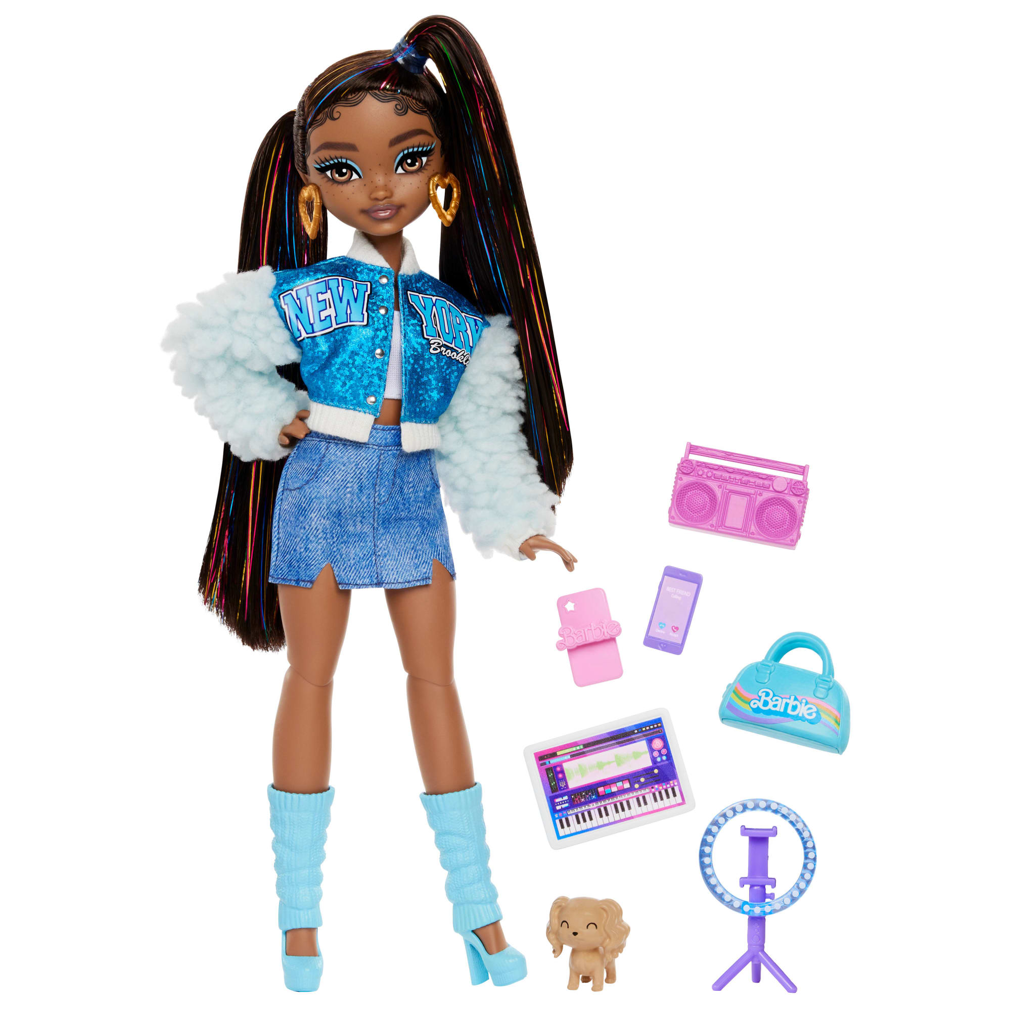 Barbie Dream Besties Barbie 'Brooklyn' Κούκλα Με 8 Αξεσουάρ Με Θέμα Τη Μουσική Και Τα Video