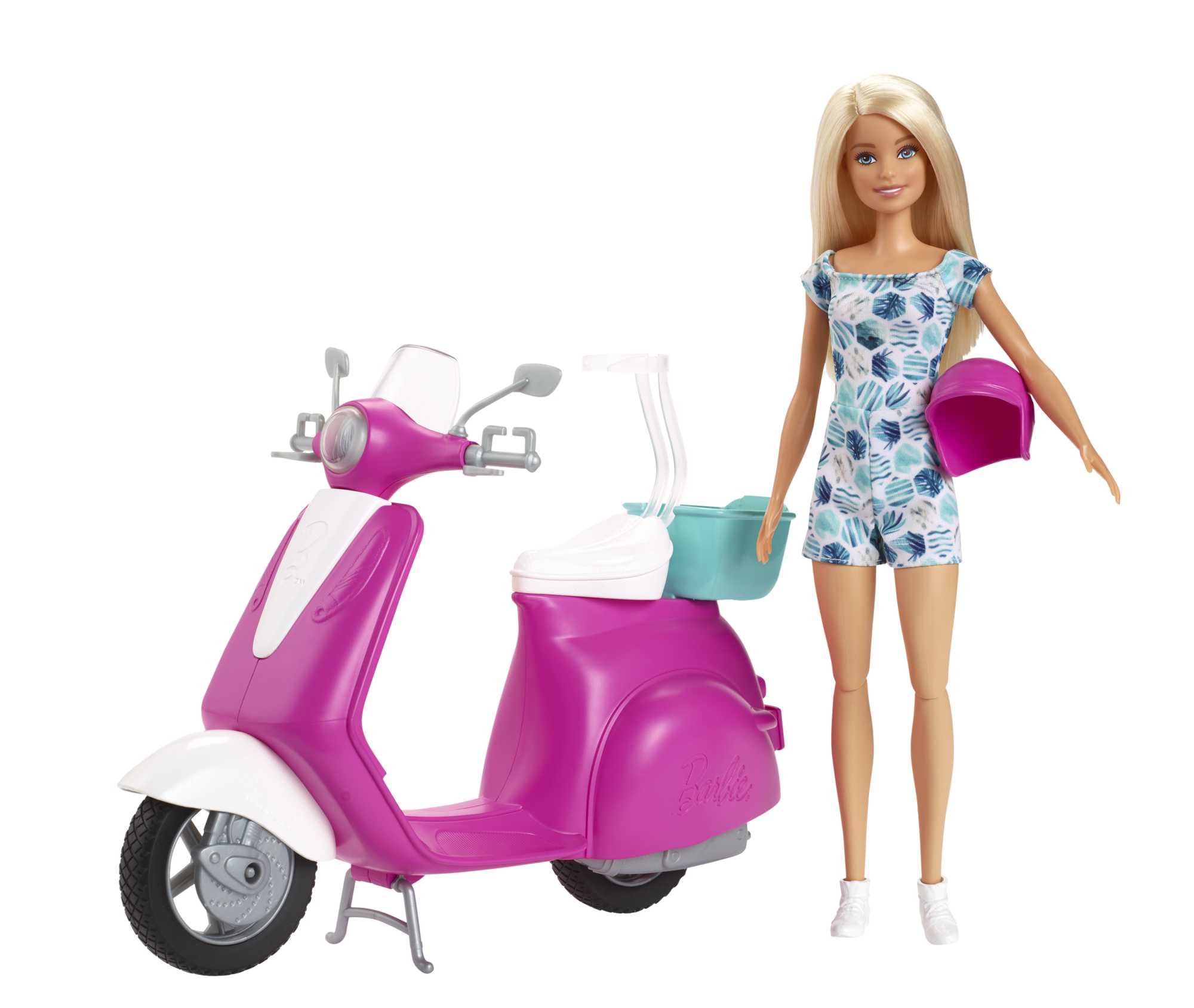 Barbie muñeca Barbie y Moto Scooter de juguete con accesorios