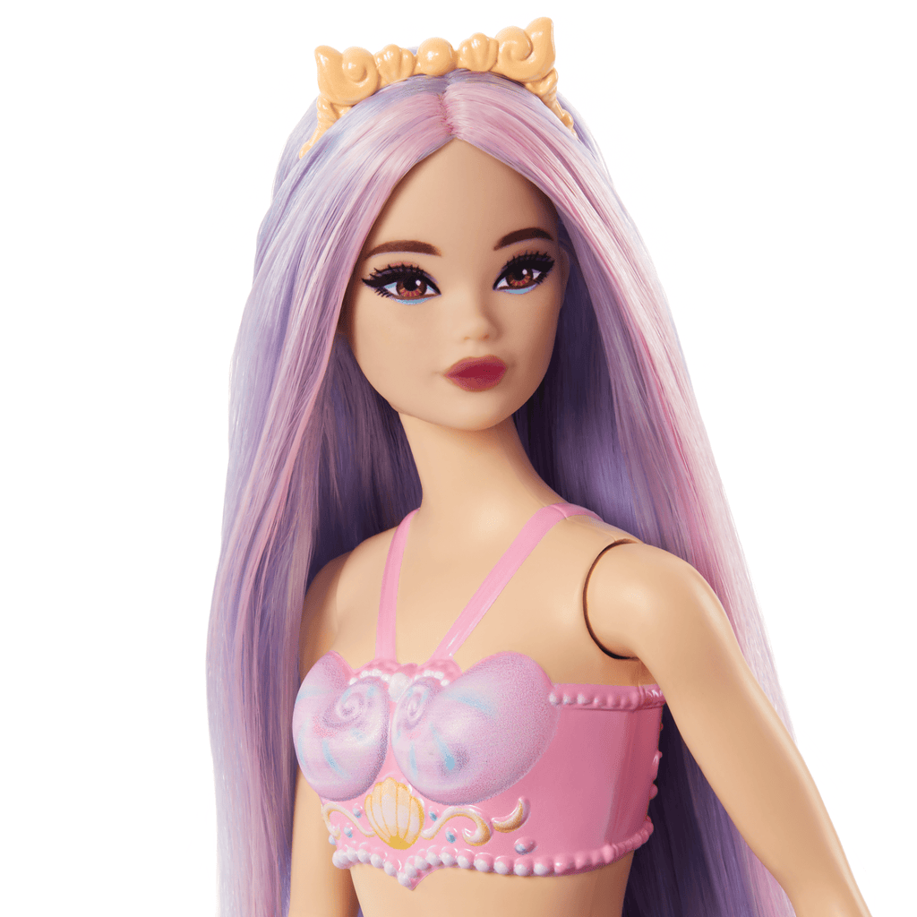 Barbie Sirena Con Capelli Lilla, Coda E Cerchietto Viola