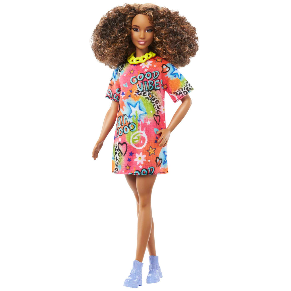 Barbie-Puppe, Brünett Mit Graffiti-Kleid, Barbie Fashionistas