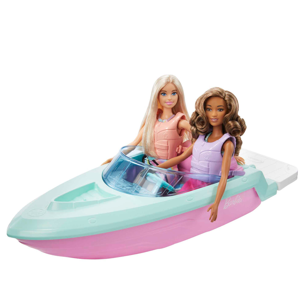 Barbie® Przejażdżka 2 lalki + samochód + motorówka Zestaw