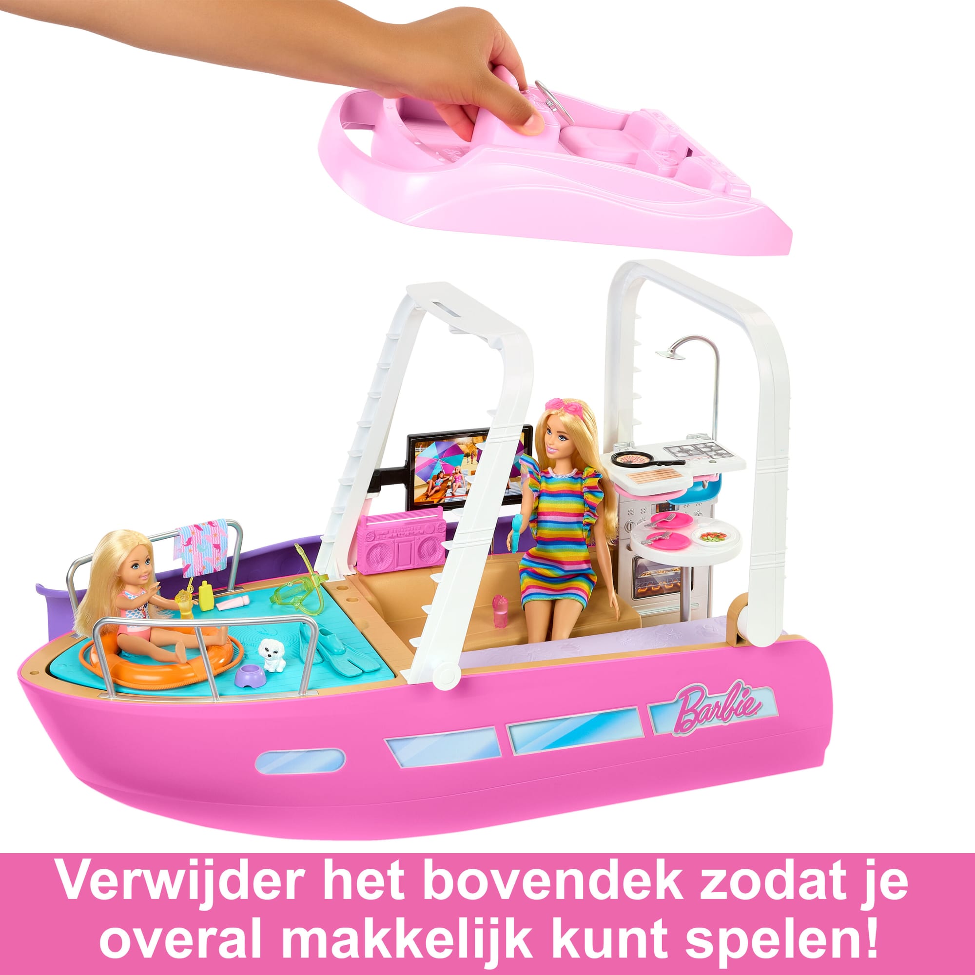 Barbie Boot Met Zwembad En Glijbaan, Droomboot Speelset En Accessoires