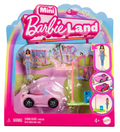 Barbie Mini Barbieland, Set Con Veicolo E Bambola Da 3,8 Cm, Decappottabile Con Effetto Cambia Colore