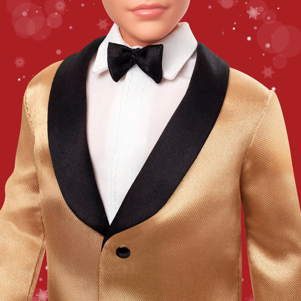 Barbie Signature, Ken Magia Delle Feste 2025, Bambola Da Collezione Con Tuta Elegante E Giacca Dorata