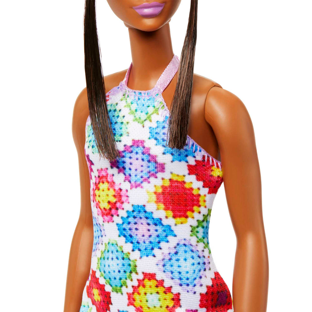Barbie-Barbie Fashionistas 210-Poupée Bun Et Robe Crochet Dos Nu