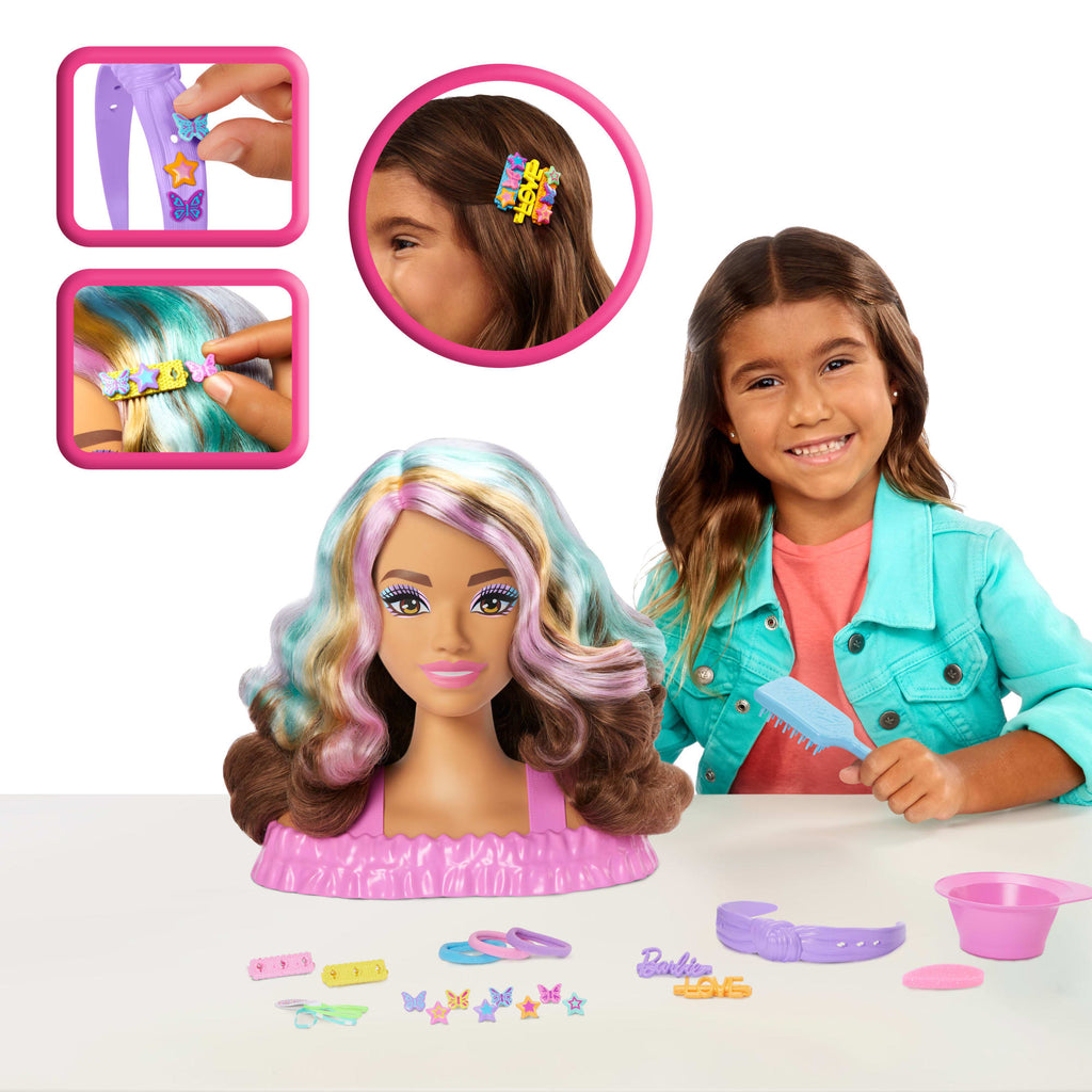 Barbie-Tête À Coiffer Color Reveal-Chevelure Brun Foncé Et Accessoires