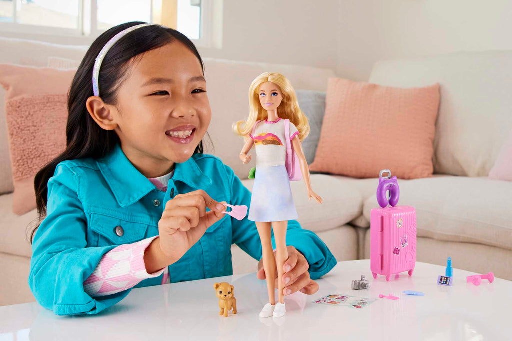 Barbie-Barbie En Voyage-Coffret Avec Chiot Et Accessoires