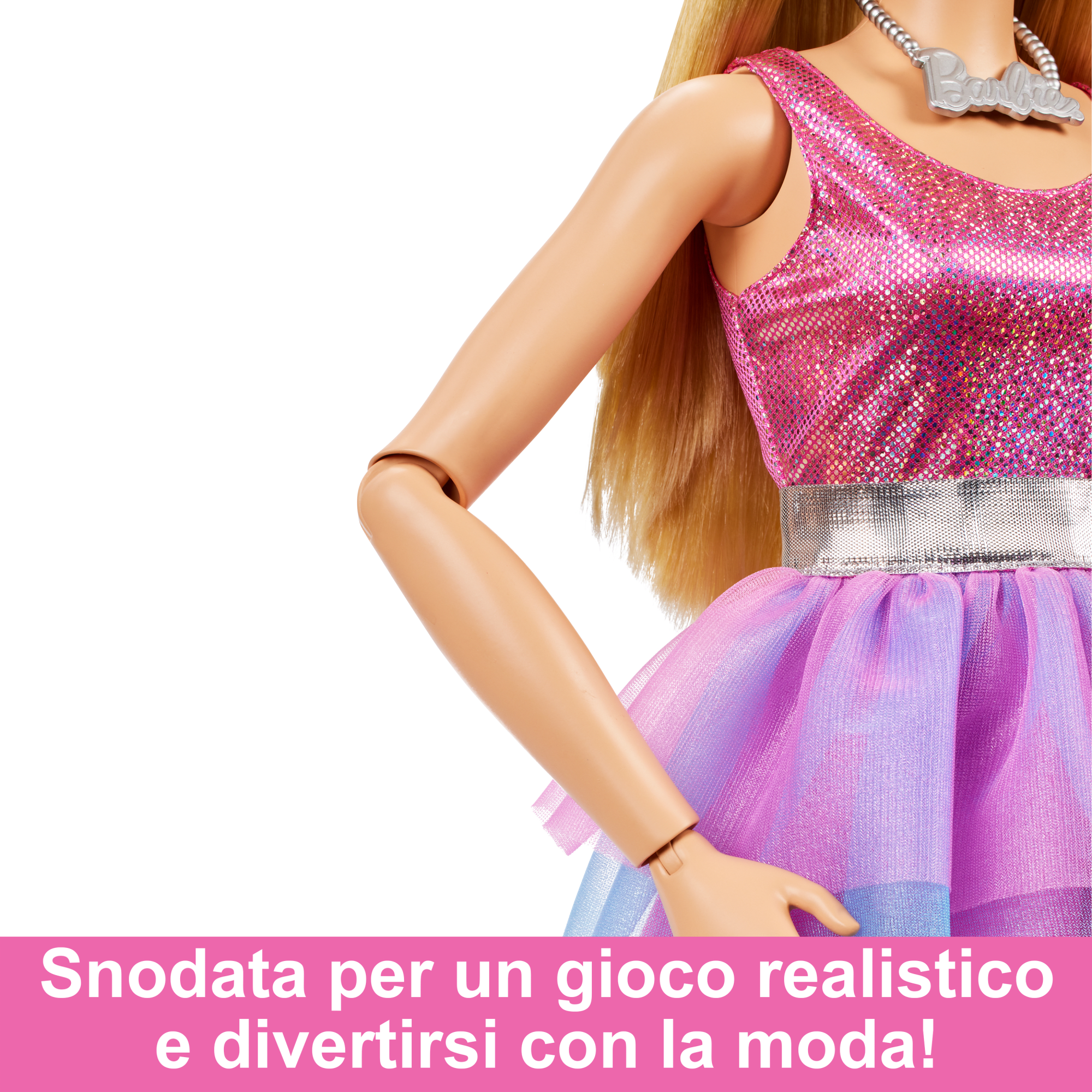 Barbie - La Mia Prima Barbie, Barbie Grande Amica, Alta 71 Cm Con Abito Rosa Scintillante