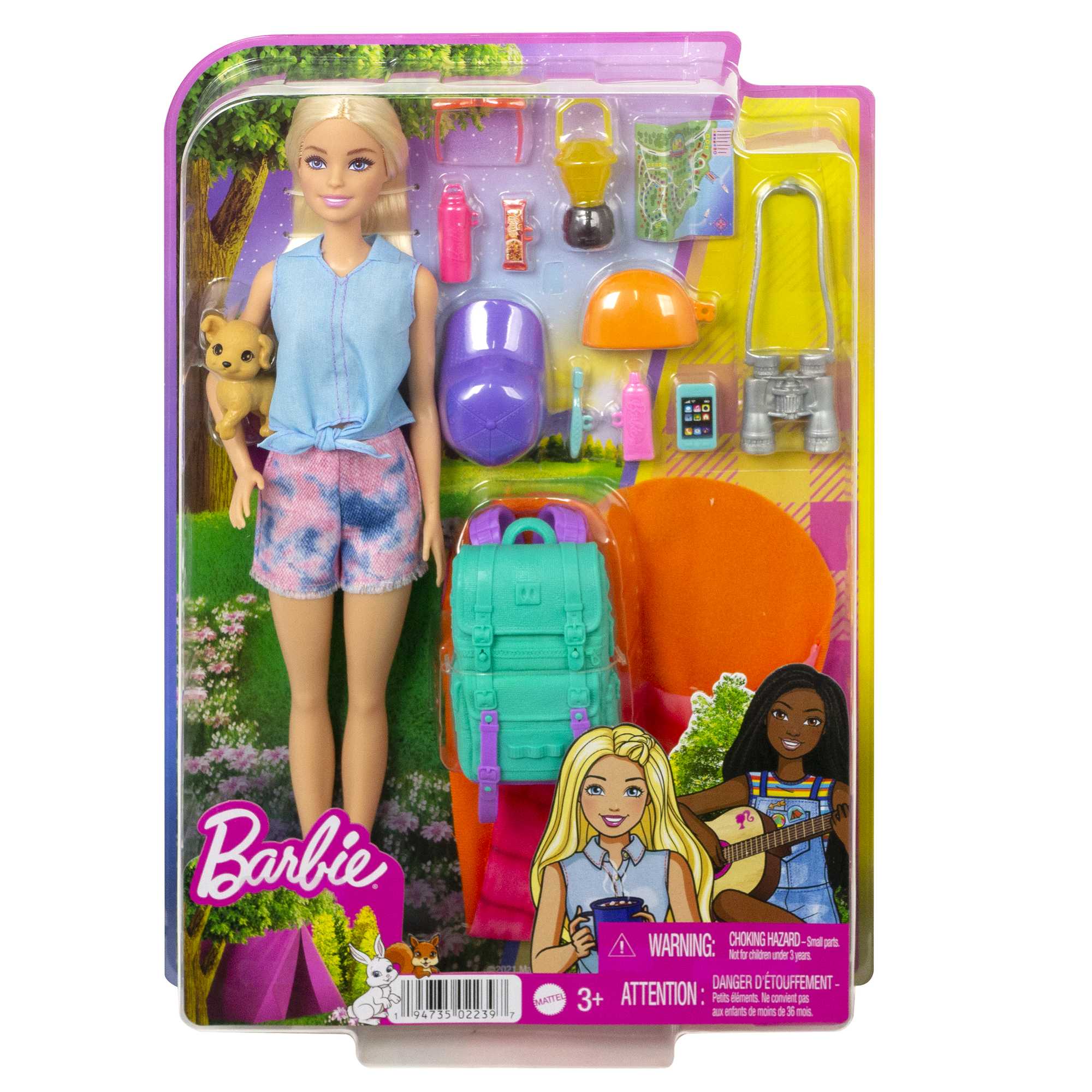 Barbie "It Takes Two Camping" Set Inkl. Malibu Puppe, Hund & Zubehör