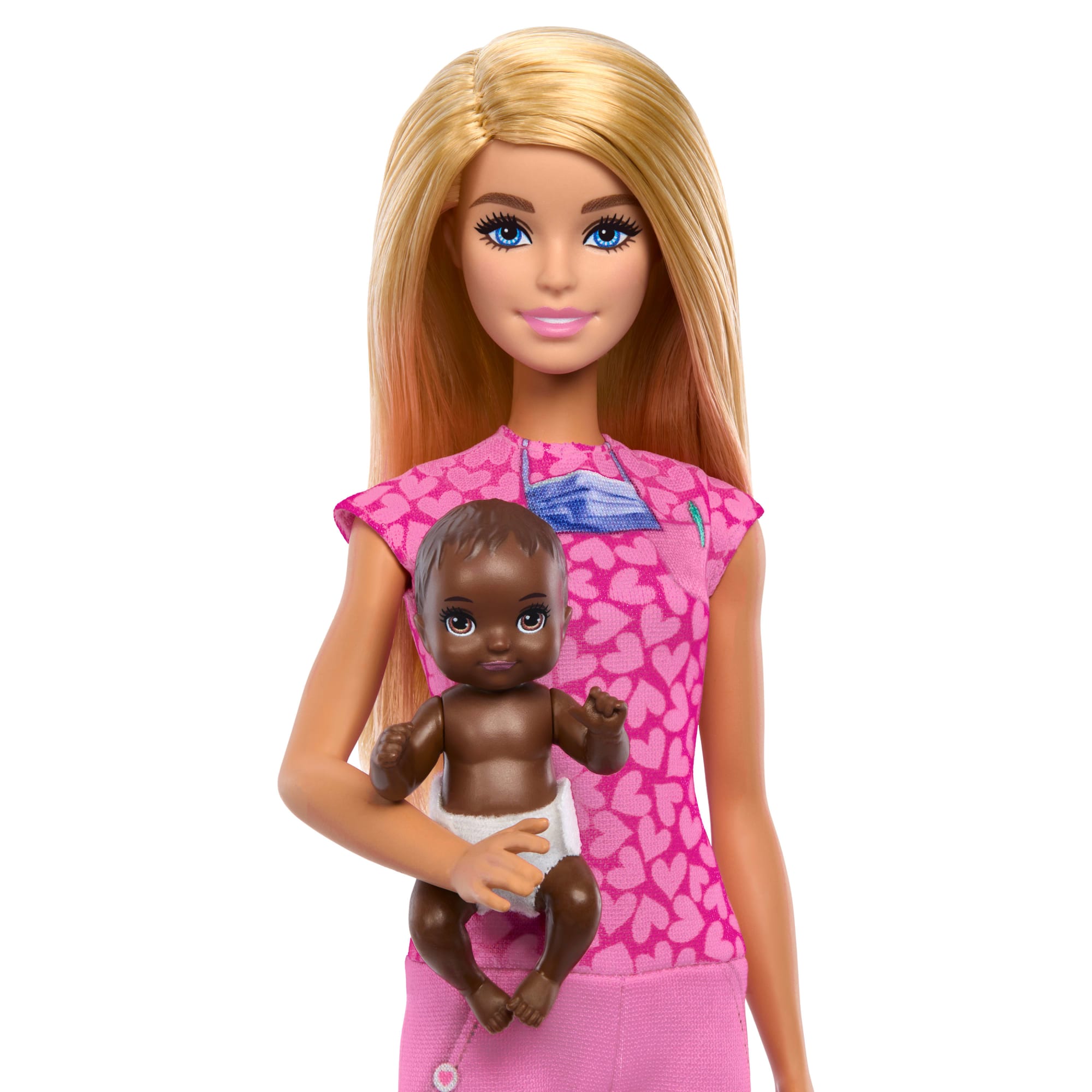 Barbie Babydokter Pop Met Blonde Modepop, 1 Babypop, Meubels En Accessoires