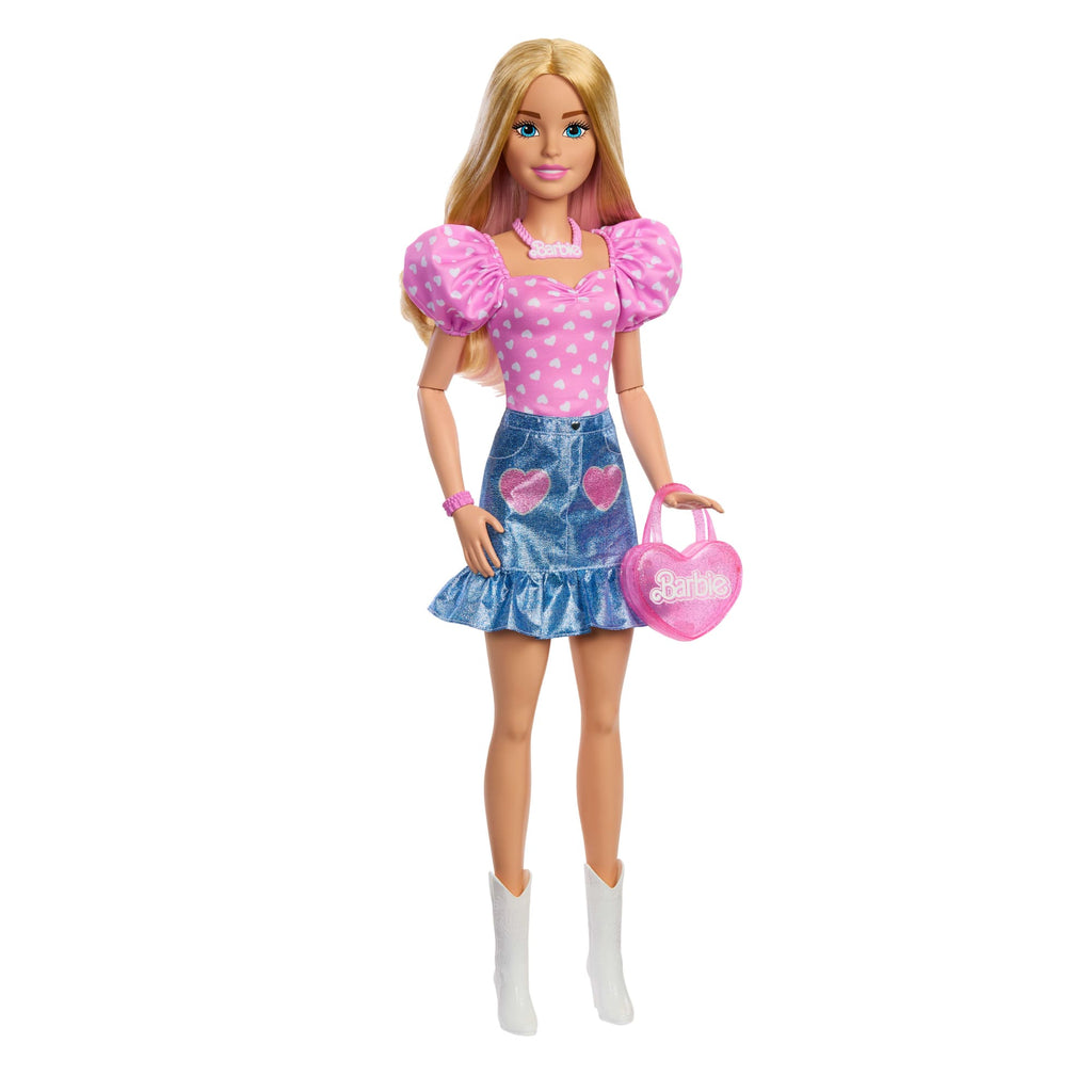 Muñeca De Moda Barbie De 71,1Cm Con Ropa Intercambiable Y Accesorios, Collar Y Bolso